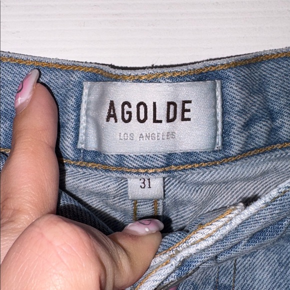 AGOLDE 90’s Pinch Waist Cut Off Shorts Blue Size 31 - Picture 3 of 5